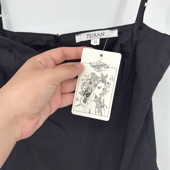 Peiran Black Corset Bustier Midi Dress – Size M – Elegant Classic NWT - Picture 3 of 8